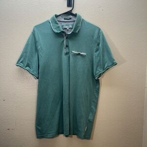 TED BAKER LONDON Teal Blue Pocket Polo Shirt Size 5 US XXL Preppy Golf Business
